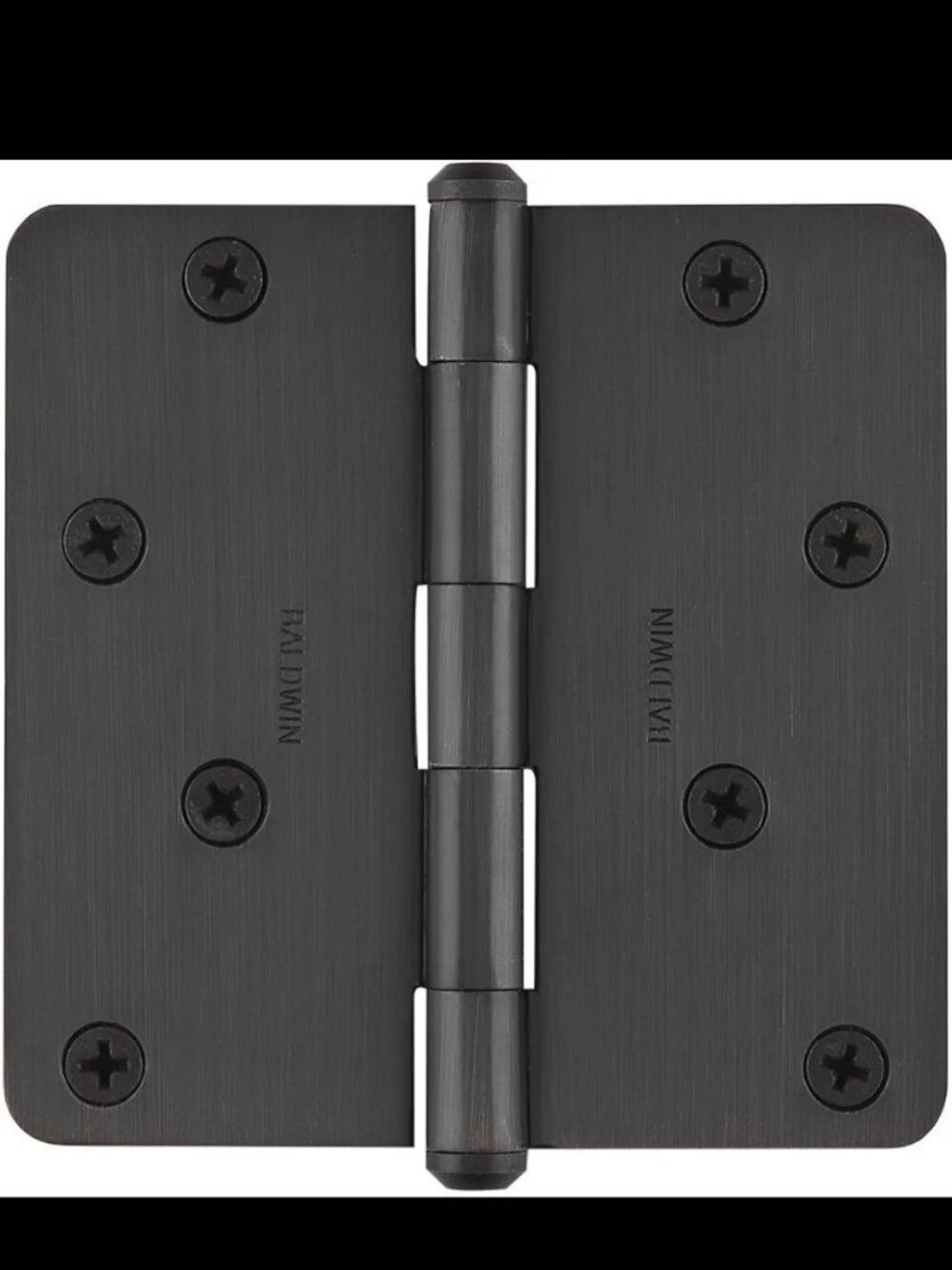 NEW Box Baldwin 9BR7026-001 Radius Hinge solid brass, 4 screw